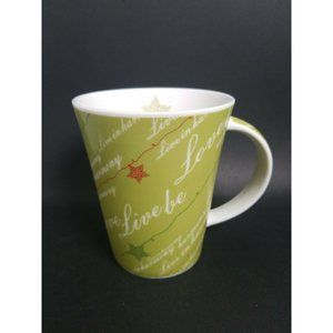 Starbucks 2005 Love Live Be 10oz. Cup Mug Live in Harmony Stars Green Red White